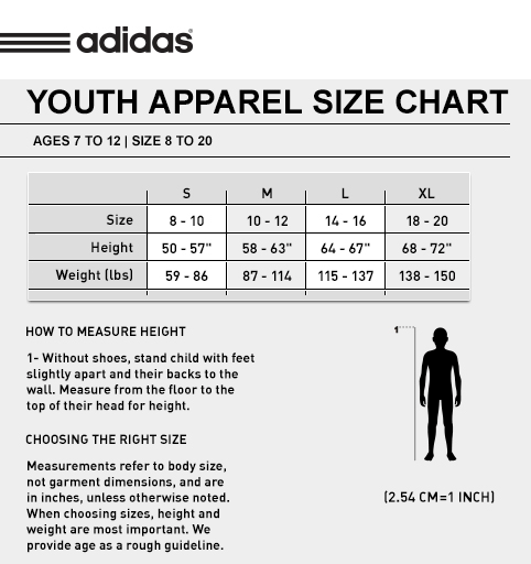Adidas Youth Tiro Pants Size Chart