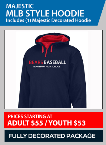 Majestic MLB Authentic Game Baseball team Hoodie