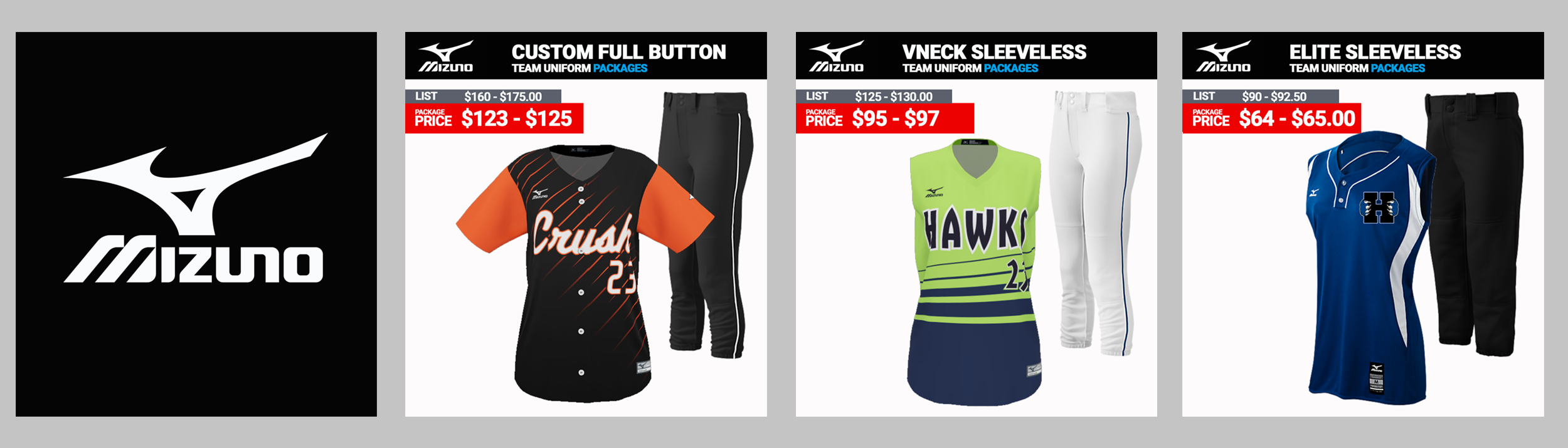 softball team uniform packages