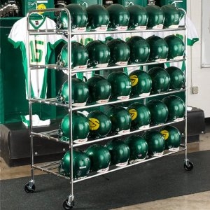 football helmet caet Champion Sports Heavy Duty Steel Cart with Swivel Casters Pro Down Football Helmet Cart