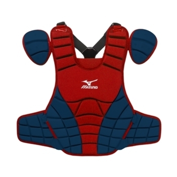 MIZUNO CHEST GUARD RED AND BLUE YOUTH 14” 